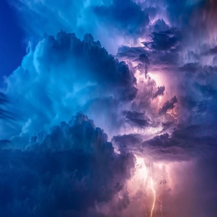 The picture has stormy cold weather